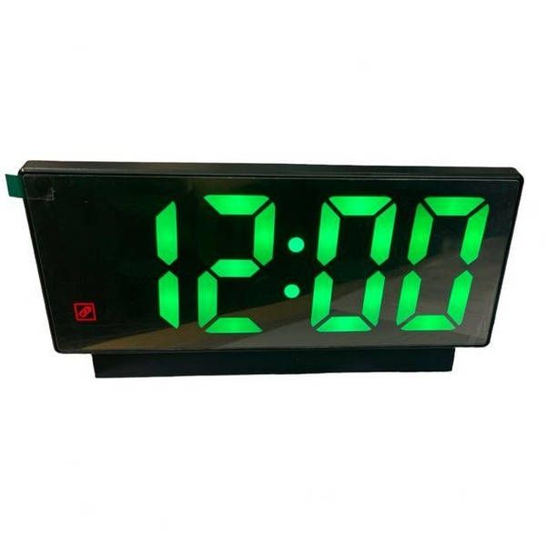 Настольные часы VST-897L, зеркальный дисплей, LED подсветка зелёная