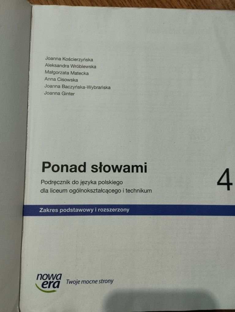 Podręcznik Ponad słowami 4 liceum i technikum