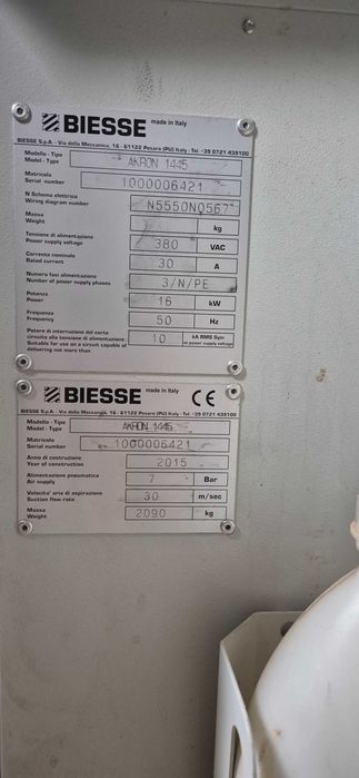 Okleiniarka Biesse Akron +N narzędzia + 2 piec+Agregat do nutowania