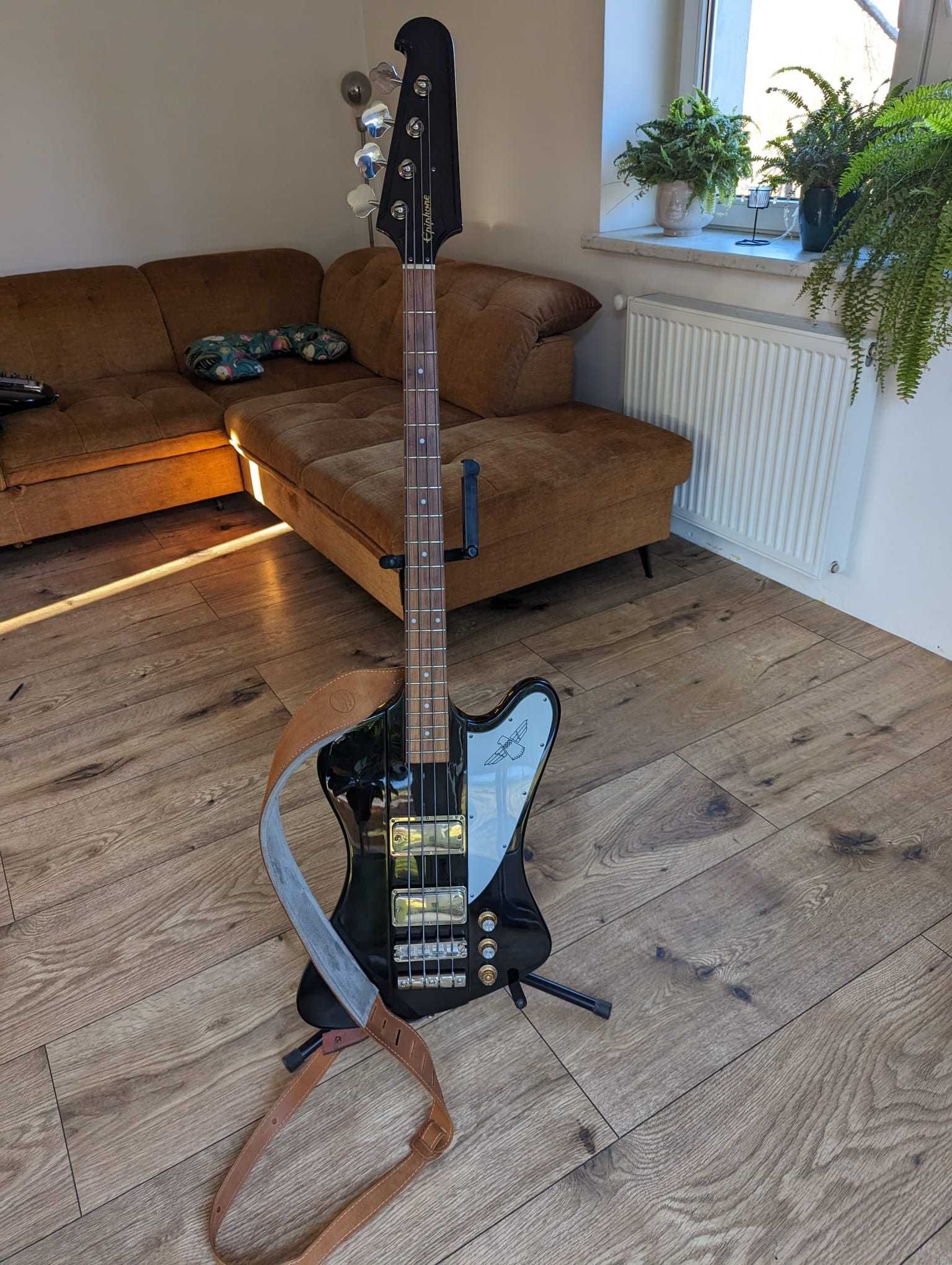 Gitara basowa epiphone thunderbird Pro 60s, + dodatki, stan - bdb
