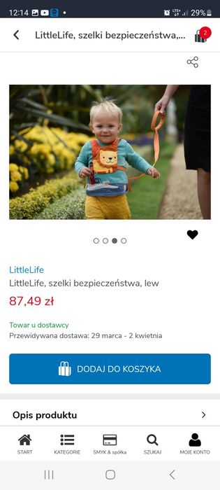 Szelki bezpieczeństwa  Lifflelife -lew-NOWE