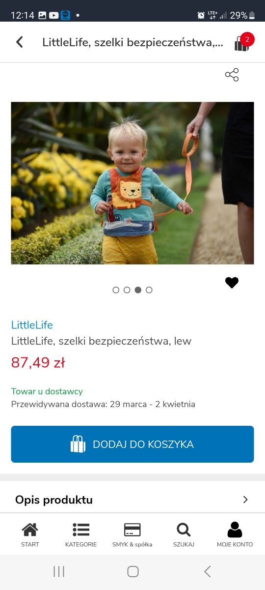 Szelki bezpieczeństwa  Lifflelife -lew-NOWE