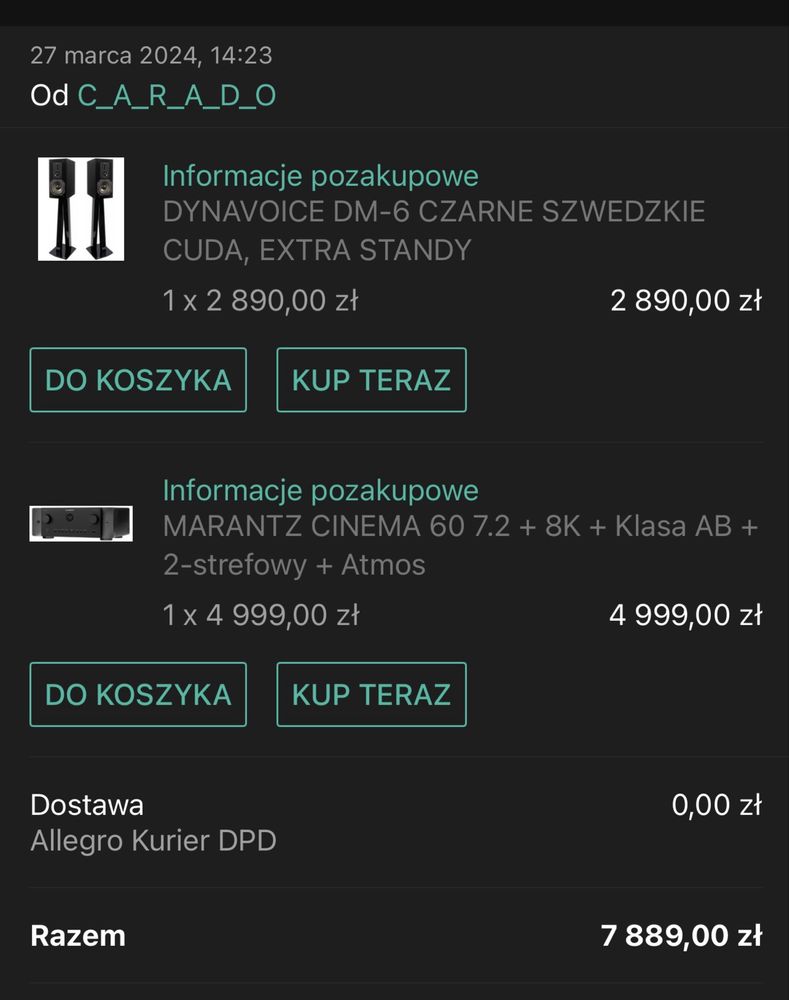 Zestaw amplituner Marantz z kolumnami- stan idealny