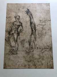Gravura com esboço para David de Michelangelo