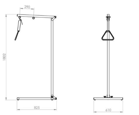 Coluna de suspensão de solo p/ ajuda a pessoa c/ mobilidade reduzida