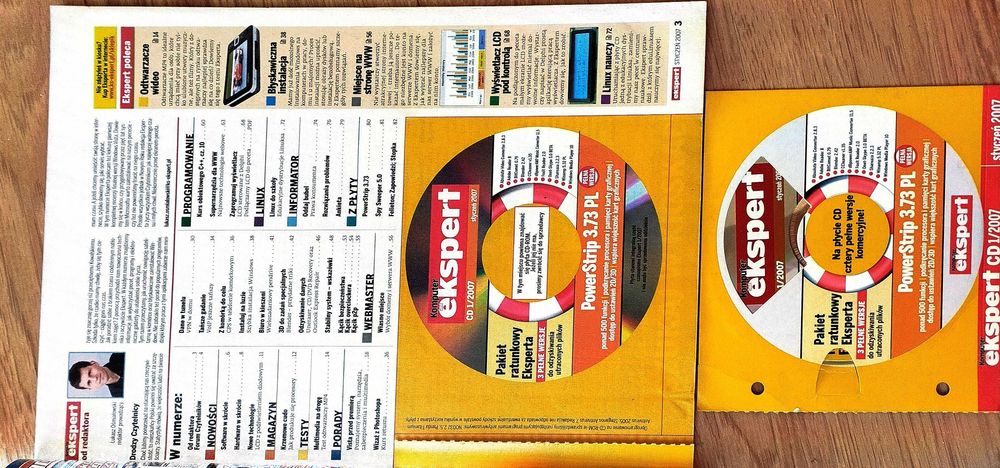 Komputer Świat Ekspert 01/2007 i 12/2007 z płytami  czasopismo magazyn