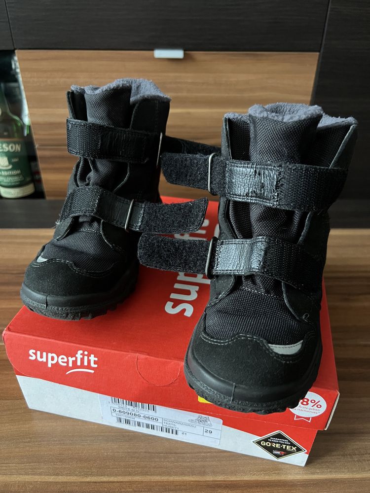 Botki śniegowce buty zimowe Superfit Husky czarne r. 29