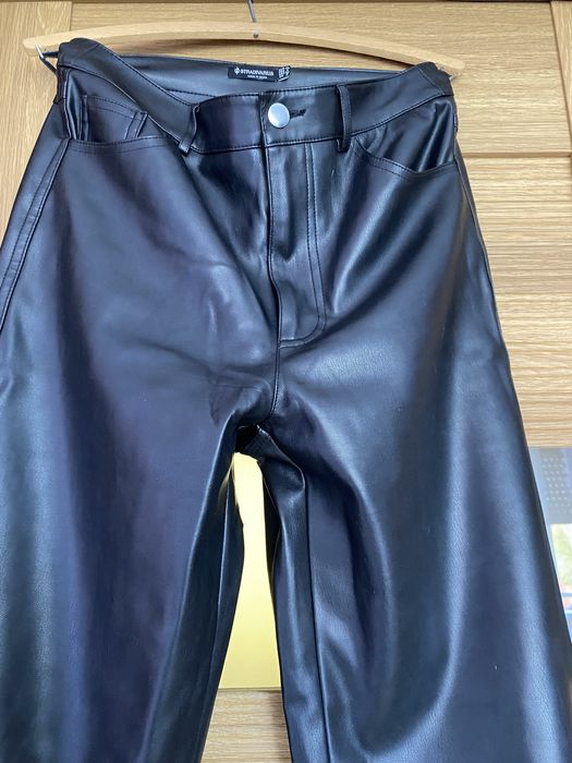 Spodnie woskowane wide leg