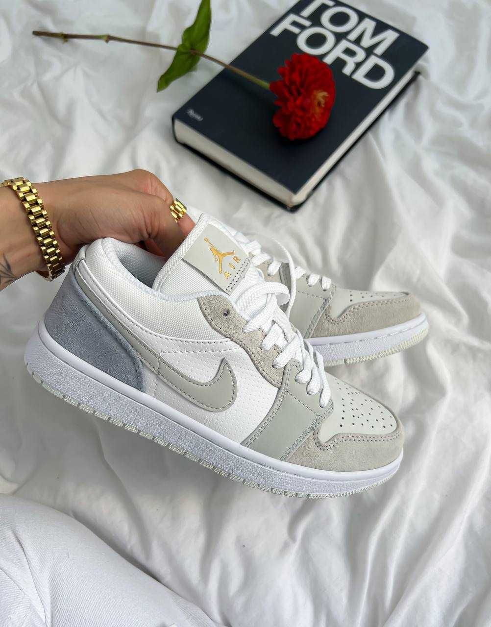 Кроссовки Nike Air Jordan 1 low grey / Аир джордан серые 37 38 39 40