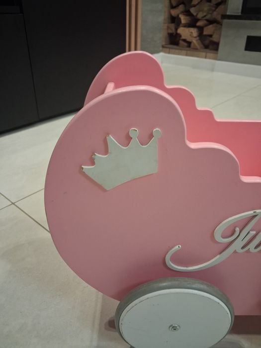 Wózek dla lalek, drewniany