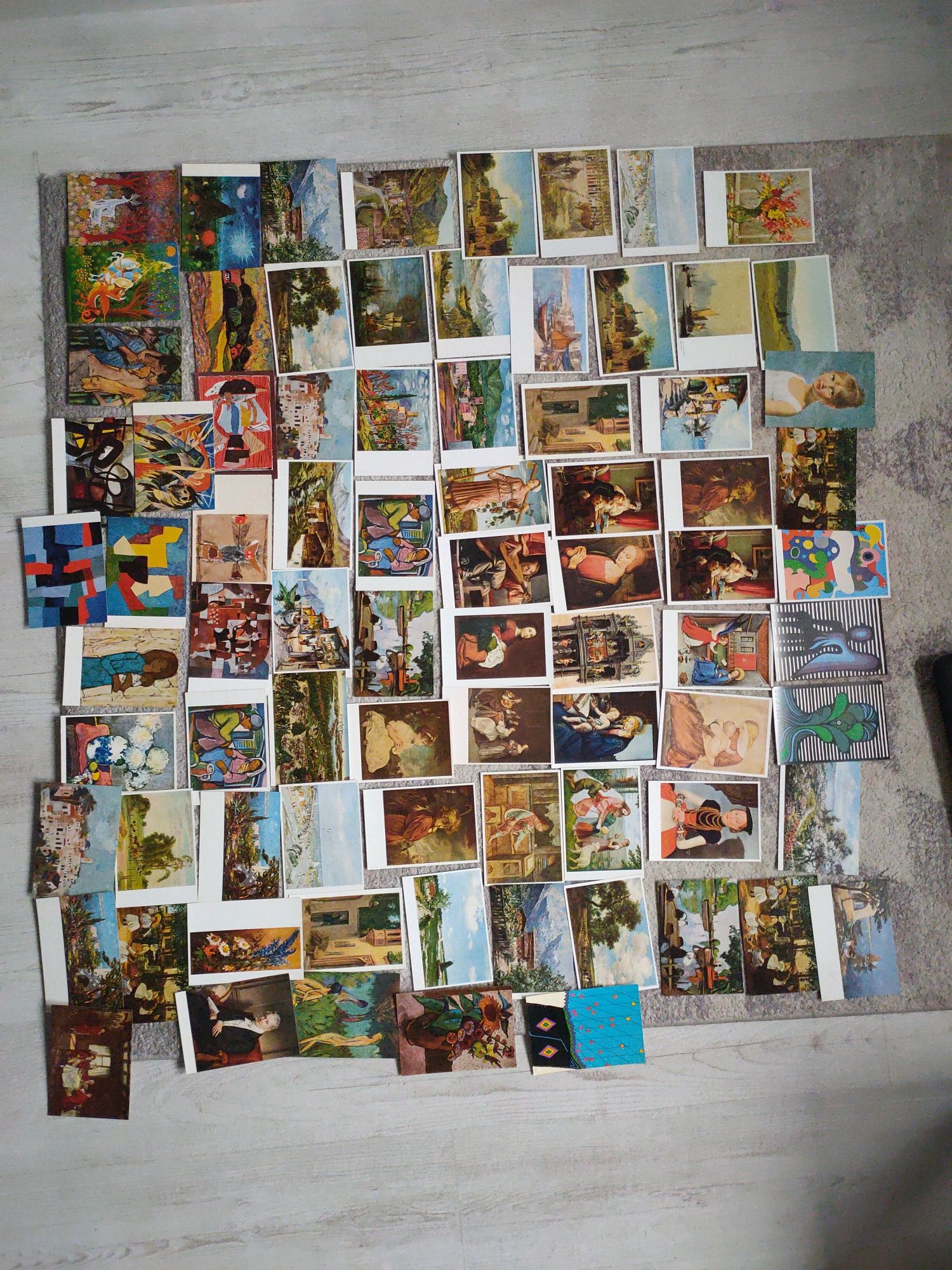 Duży zestaw 100 kart pocztowych obrazy znanych malarzy
