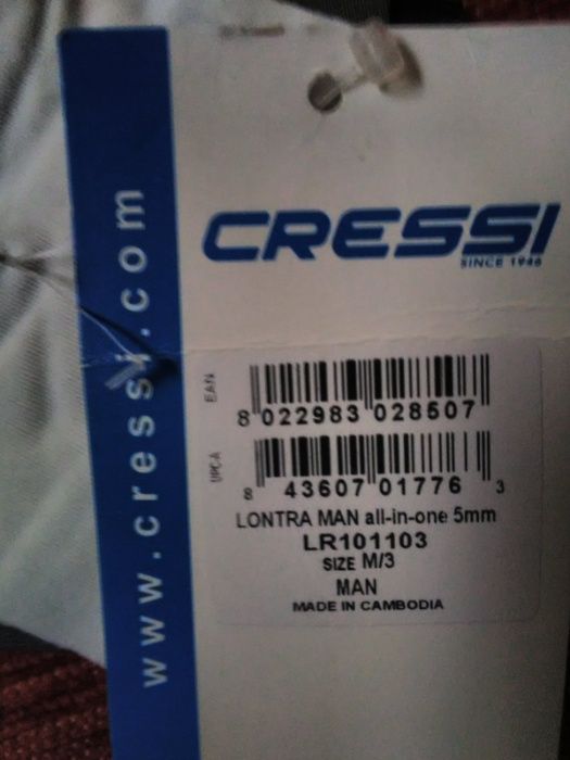 Гидрокостюм Cressi Lontra Man 5mm size M/L  новый длинный+короткий