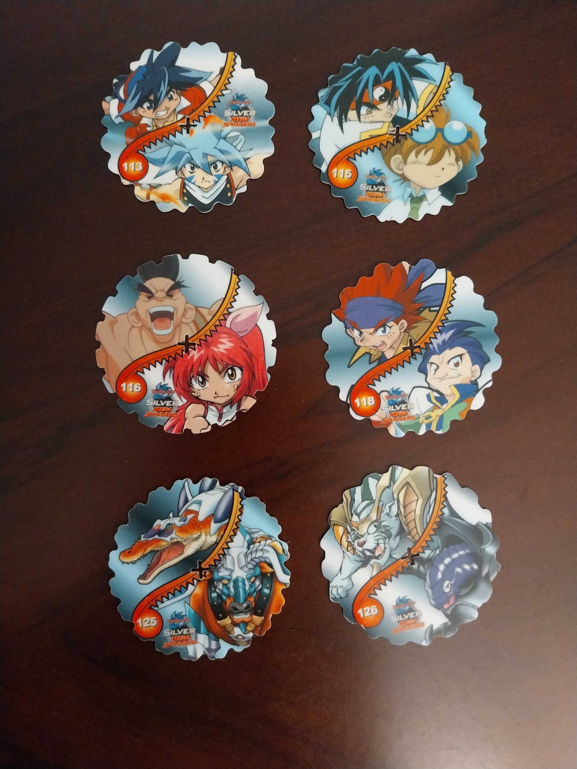 Lote 5 Beyblade Silver Mega Spinners
