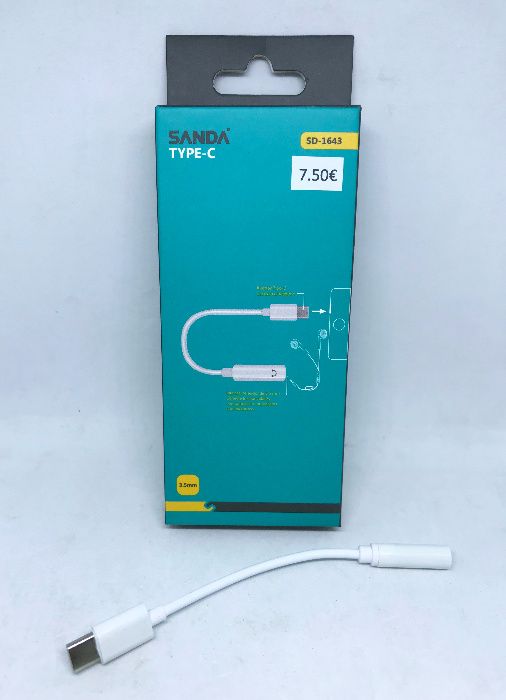 Adaptador Type-C (USB-C) para áudio Jack 3.5mm