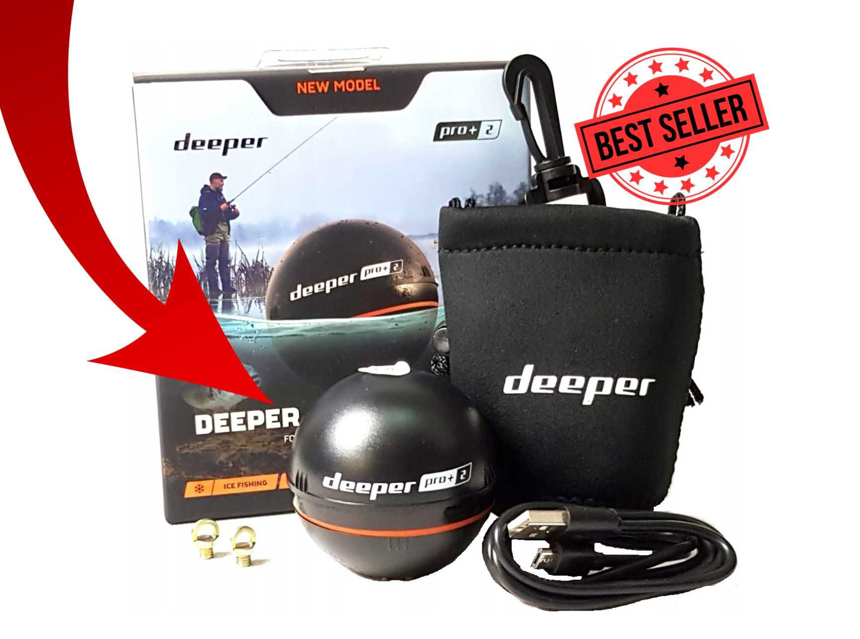 DEEPER PRO 2+ Echosonda Wędkarska Sonar Najnowszej GENERACJI