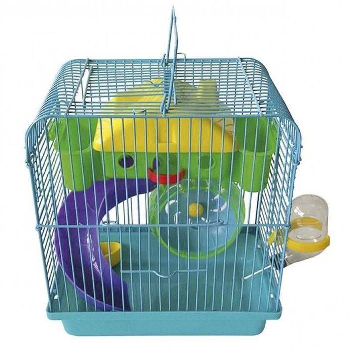 Компактная красивая клетка голубого цвета. AV015. 23х17х25 см. Яркая!