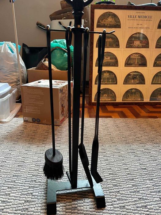 Conjunto acessórios lareira (novo)