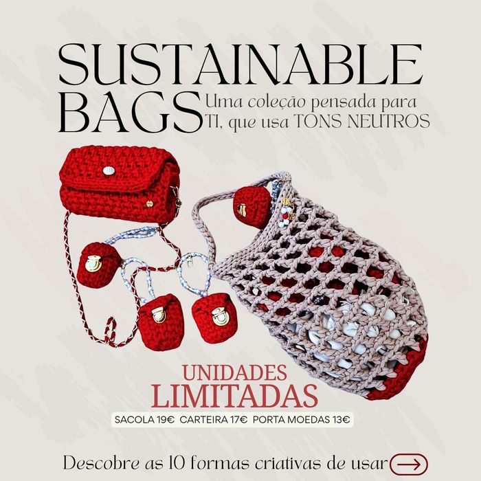 Sacola saco tote bag mala croche