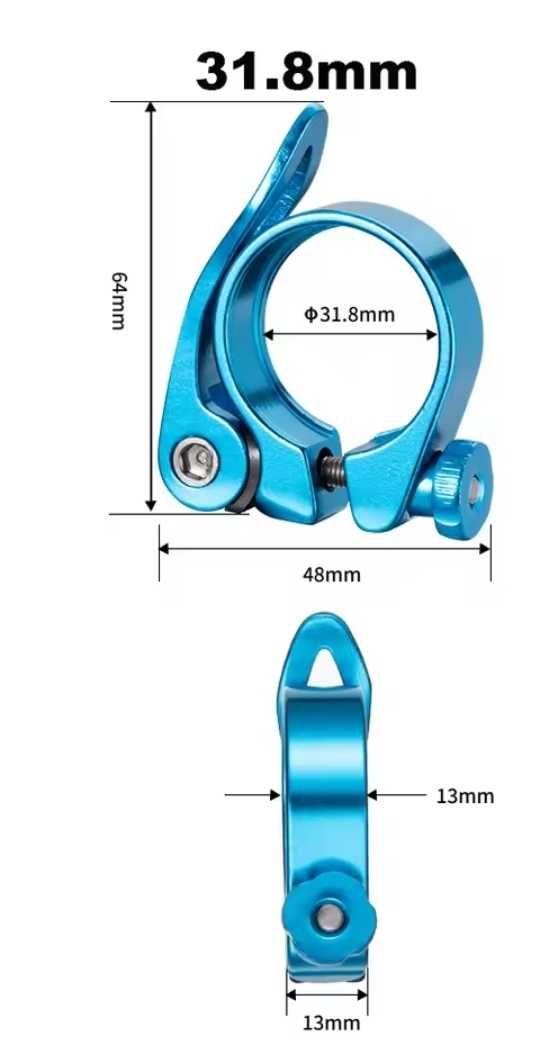 Zacisk sztycy rowerowej BOLANY Quick ultra aluminium 31.8mm czarny