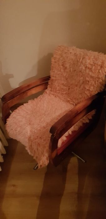 Fotel obrotowy Swarzędz lata 50-te + ława