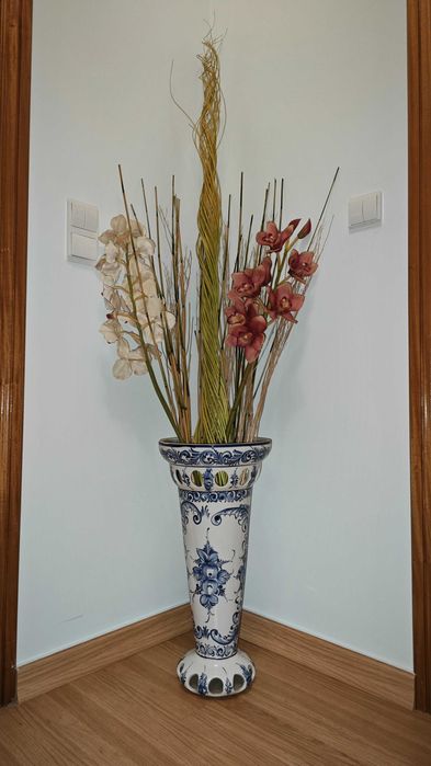 Jarrão em loiça português, pintado a mão (azul)