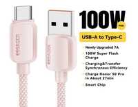 Кабель для швидкої зарядки USB - Type C. 100W/7A. 2 метри. Рожевий.