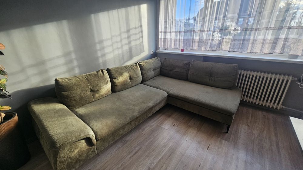 Narożnik, kanapa, rozkładana - Oliwkowa