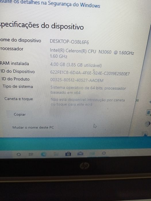 Vendo HP branco como novo