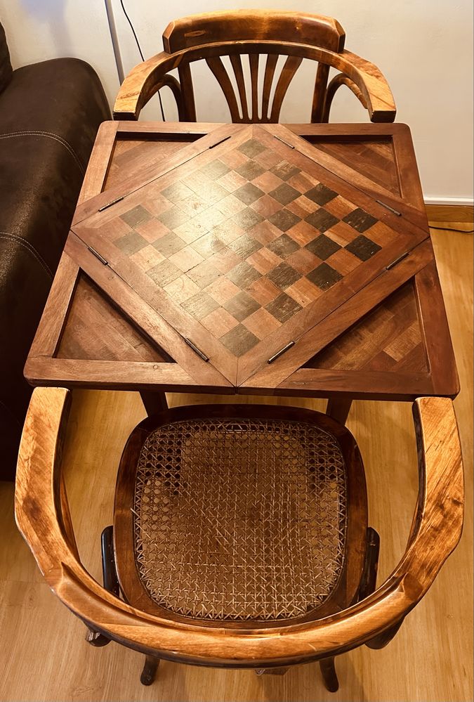 Mesa de jogo Damas e Xadrez