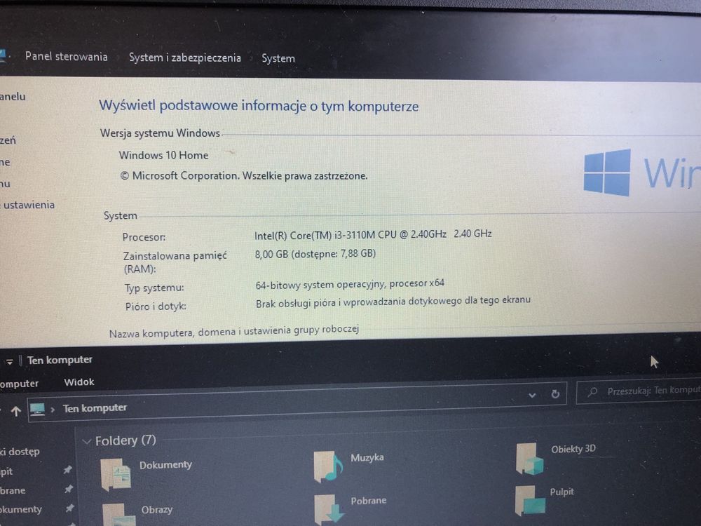 Laptop latitude e5430 8gb ram dysk 120gb ssd Windows 10