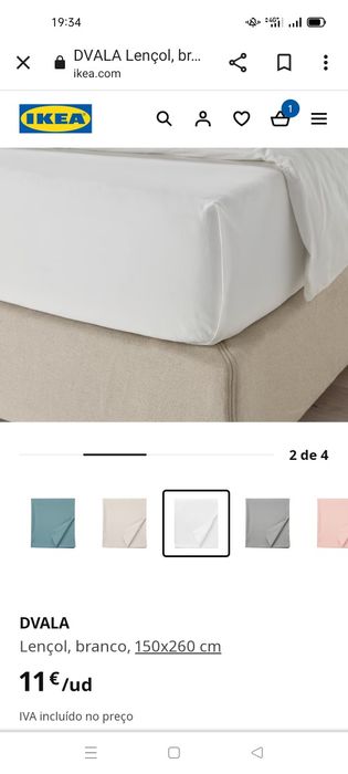 Lençol azul acinzentado, Somntuta IKEA. NOVO
