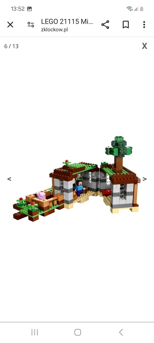 Klocki Lego Minecraft 21115 Pierwsza noc 100% kompletne