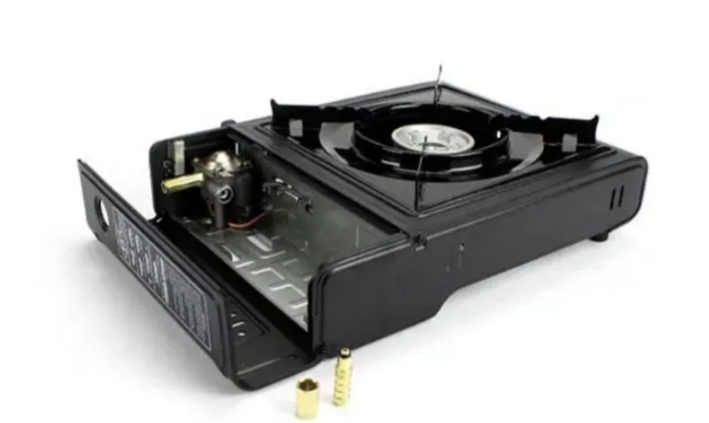 Портативная газовая плита Happy Home с адаптером в кейсе плита с пьезо