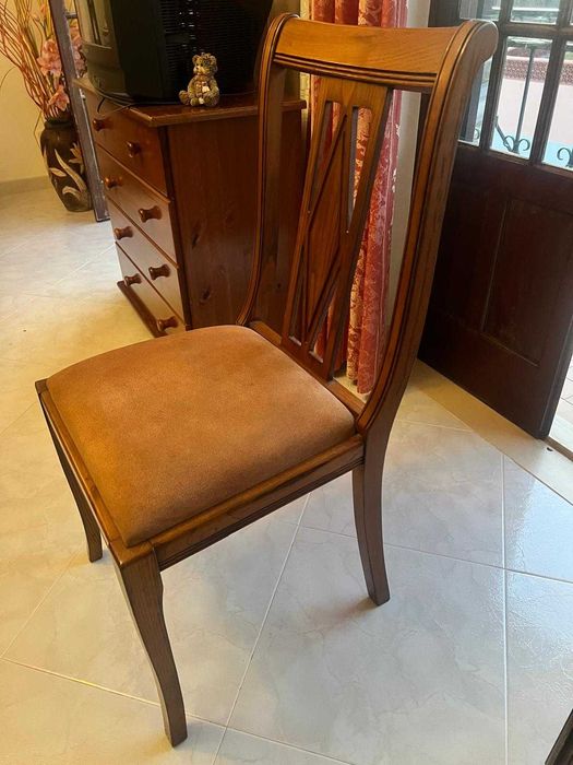 Mesa sala redonda madeira cerejeira