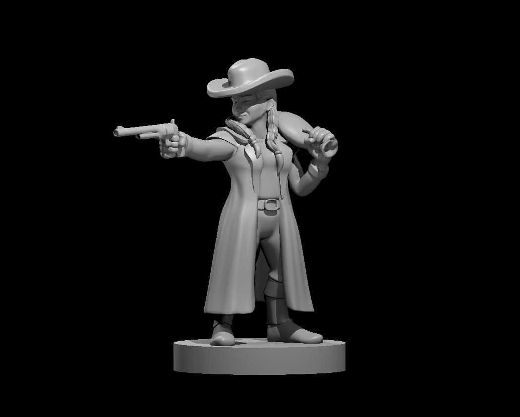 Miniaturas Aventureiros RPG Impressos em 3D - Classe: Gunslinger