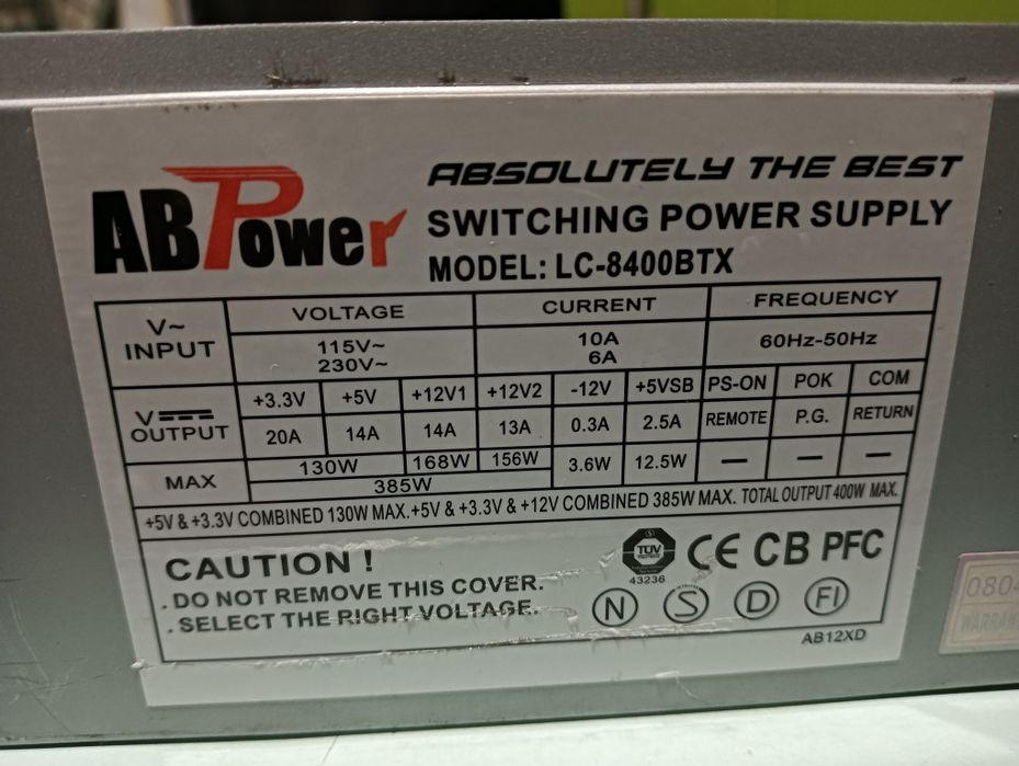 Блок живлення 400 Вт на запчастини