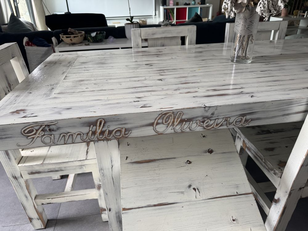 Mesa madeira branco