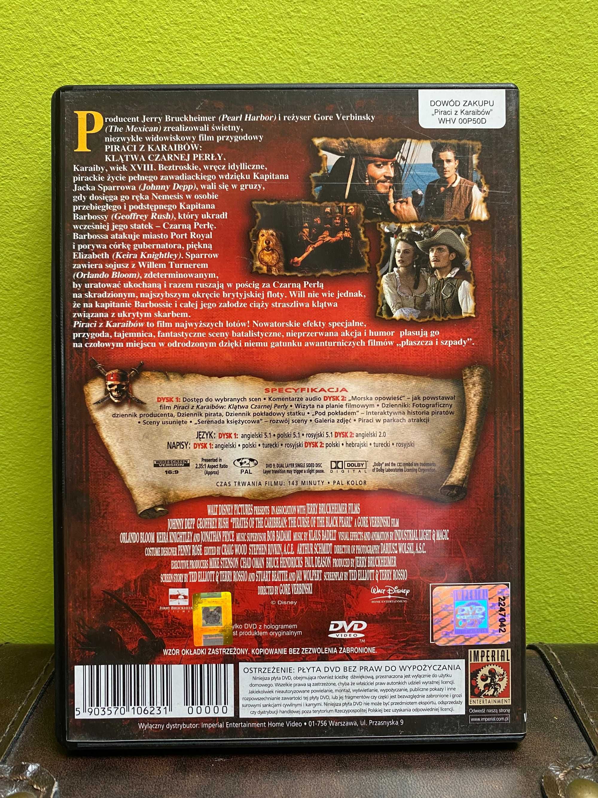 Film Piraci z Karaibów-Klątwa Czarnej Perły (DVD)