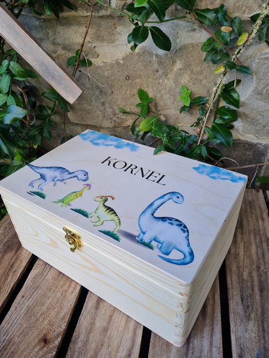 Personalizowana Szkatułka Drewniana z Nadrukiem w kolorze