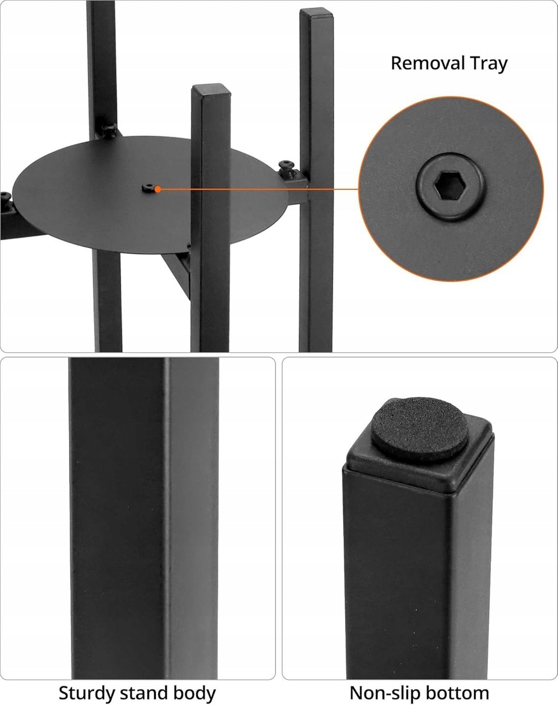 Srojak na rosliny METALOWY szerokość regulowana 20-30 CM czarny
