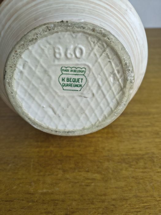 H. Bequet Quaregnon – Belgia, ręcznie malowany dzban/wazon