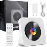 ODTWARZACZ Przenośny CD Głośnik Bluetooth Radio AUX USB FM BIAŁY MP3
