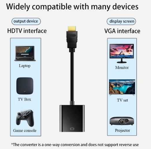 Przejściówka HDMI do VGA / Adapter HDMI to VGA