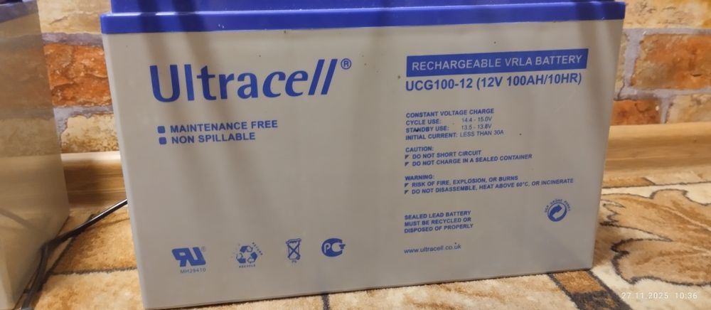 Акумулятор гелевий 12В.100А.