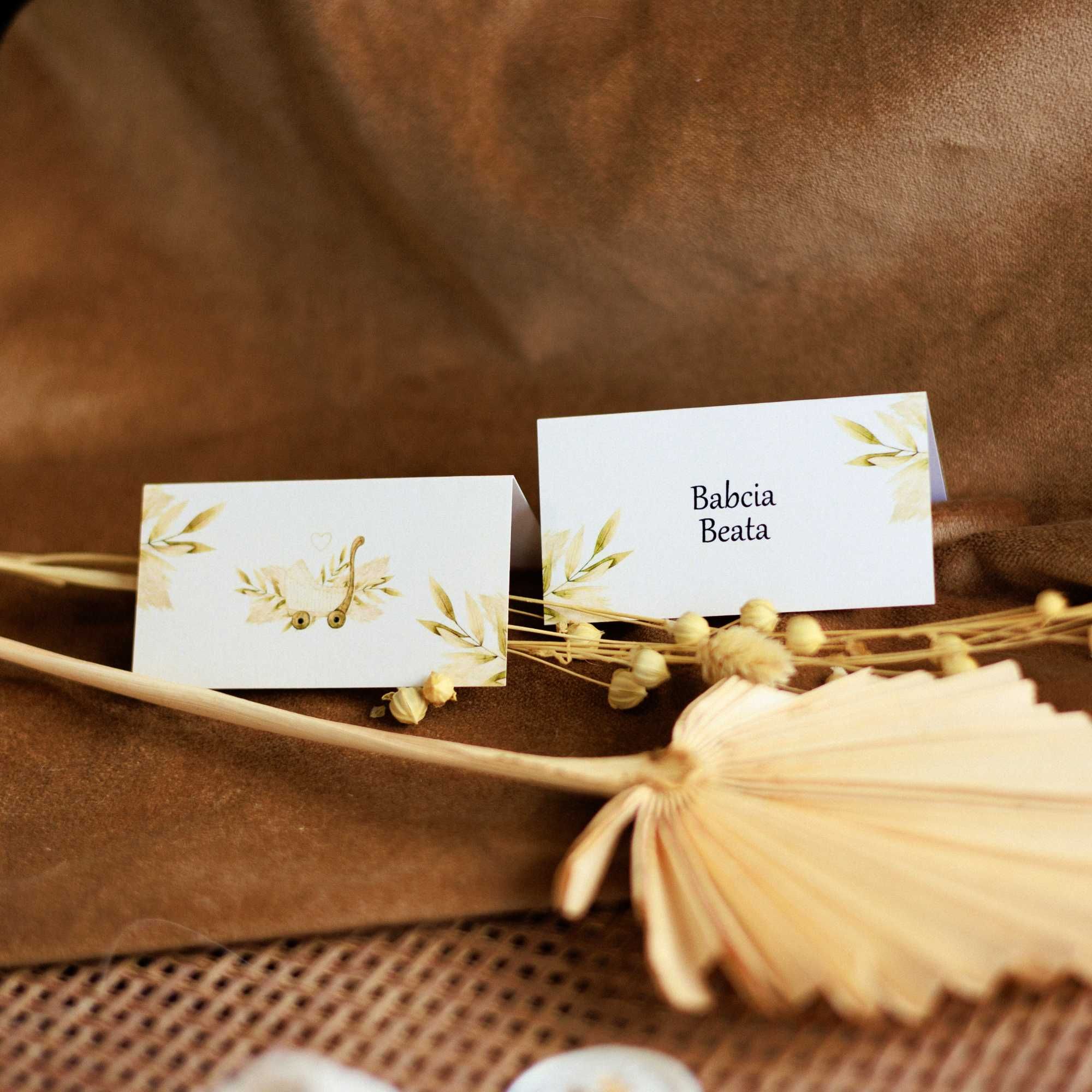Winietki na stół boho wózek