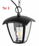 Lampa ogrodowa wisząca zewnętrzna z czujnikiem ruchu E27 czarna