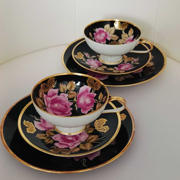 **filiżanka TRIO czarna porcelana Arzberg vs. R.Wächter 1960_1969