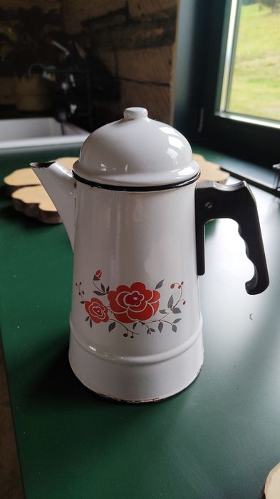 Imbryk emaliowany retro vintage dzbanek kafejnik