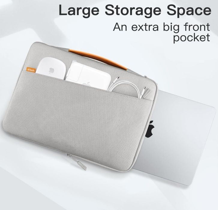 Torba na laptopa, notebooka, etui, aktówka, 14 cali, jasnoszara