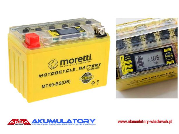 NOWY Akumulator AGM Moretti MTX9-BS 12V 8Ah 120A LCD